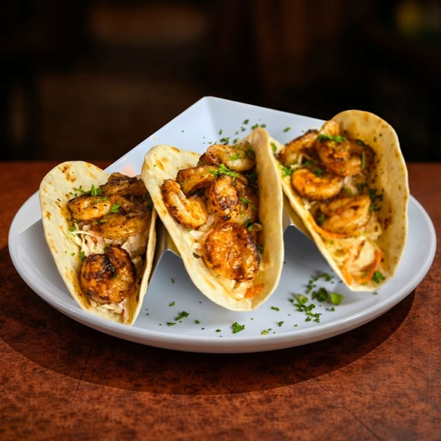 Blackened Shrimp Street Tacos.