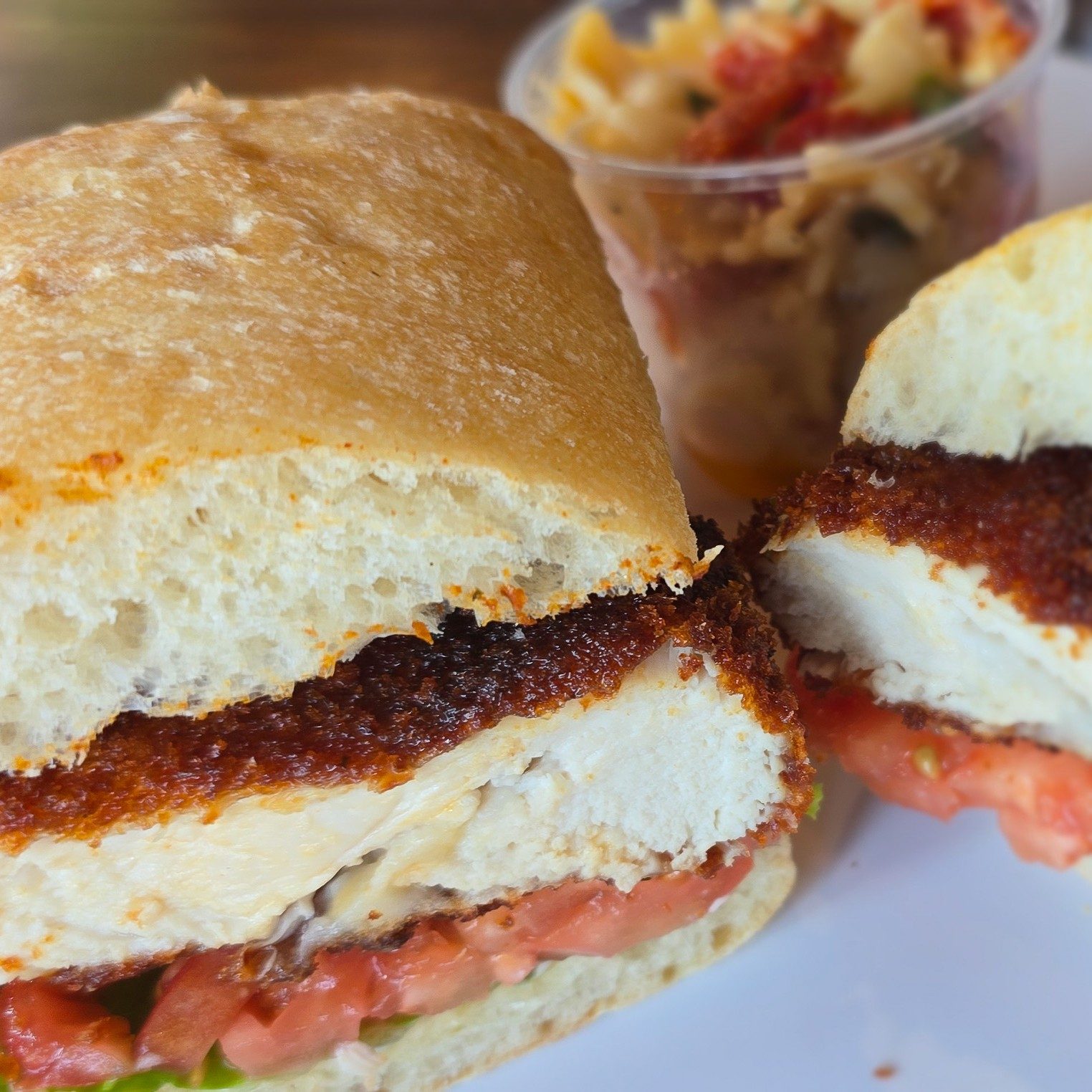 Crispy Herb Chicken Ciabatta Sandwich.